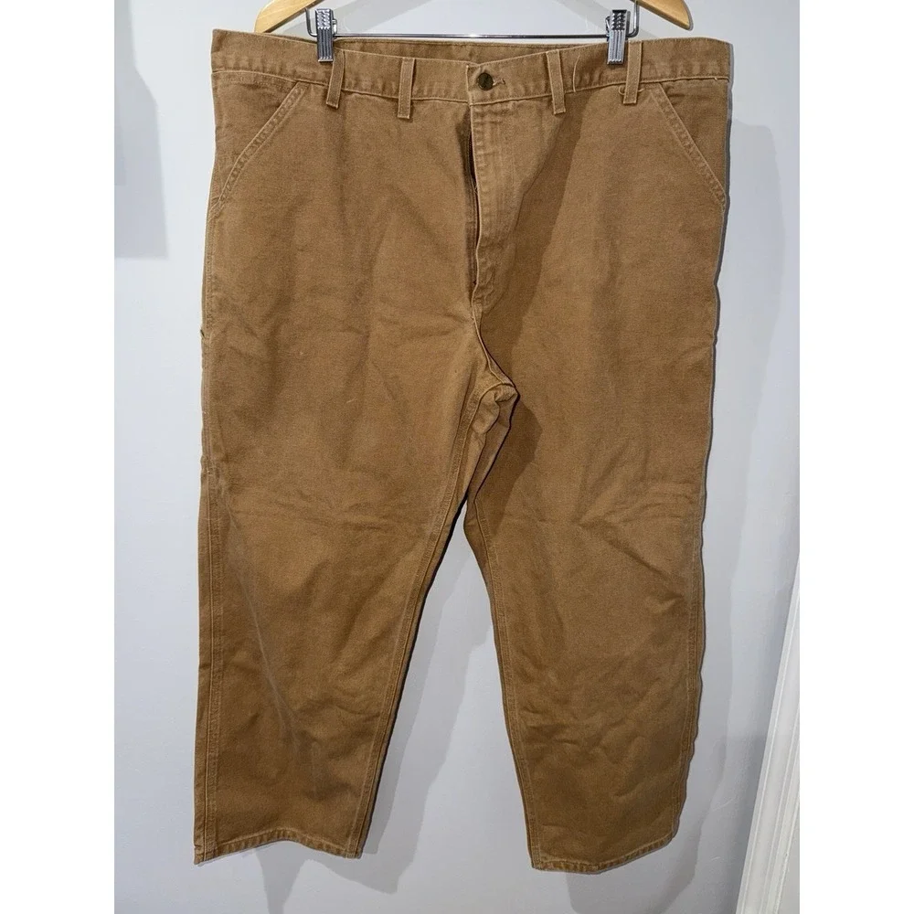Carhartt Mens 44x30 Loose Fit Canvas Utility Pants Tan L